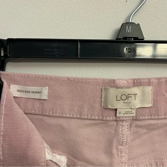 LOFT Pink Corduroy Pants High Rise Skinny Size 0 - Picture 5 of 9